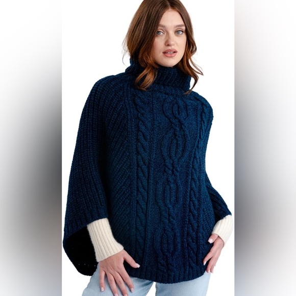 Ricki's Jackets & Blazers - RICKIS Chunky Cable Knit Turtleneck Poncho